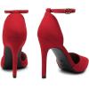 DREAM PAIRS Women’s Oppointed-Lacey Pointed Toe Ankle Strap High Heel Stiletto Pumps Wedding Dress Shoes(Red/Suede)