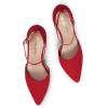 DREAM PAIRS Women’s Oppointed-Lacey Pointed Toe Ankle Strap High Heel Stiletto Pumps Wedding Dress Shoes(Red/Suede)