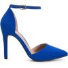 DREAM PAIRS Women’s Oppointed-Lacey Pointed Toe Ankle Strap High Heel Stiletto Pumps Wedding Dress Shoes(Royal/Blue)