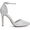 DREAM PAIRS Women’s Oppointed-Lacey Pointed Toe Ankle Strap High Heel Stiletto Pumps Wedding Dress Shoes(Silver/Glitter)