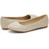 DREAM PAIRS Women’s Sole-Shine Rhinestone Ballet Flats Shoes(Gold)