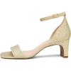 DREAM PAIRS Women’s Square Toe Low Block Chunky Heels Open Toe Ankle Strap Dress Pump Shoes(Gold)