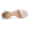 DREAM PAIRS Women’s Square Toe Low Block Chunky Heels Open Toe Ankle Strap Dress Pump Shoes(Nude)