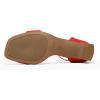 DREAM PAIRS Women’s Square Toe Low Block Chunky Heels Open Toe Ankle Strap Dress Pump Shoes(Red)