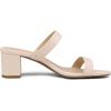 DREAM PAIRS Women’s Two Strap Open Toe Low Block Chunky Heels Sandals Dress Pumps Casual Summer Mules Shoes(Apricont/Pu)