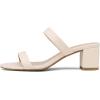 DREAM PAIRS Women’s Two Strap Open Toe Low Block Chunky Heels Sandals Dress Pumps Casual Summer Mules Shoes(Apricont/Pu)