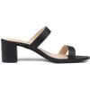 DREAM PAIRS Women’s Two Strap Open Toe Low Block Chunky Heels Sandals Dress Pumps Casual Summer Mules Shoes(Black/Pu)