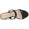 DREAM PAIRS Women’s Two Strap Open Toe Low Block Chunky Heels Sandals Dress Pumps Casual Summer Mules Shoes(Black/Pu)