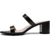 DREAM PAIRS Women’s Two Strap Open Toe Low Block Chunky Heels Sandals Dress Pumps Casual Summer Mules Shoes(Black-stone)