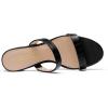 DREAM PAIRS Women’s Two Strap Open Toe Low Block Chunky Heels Sandals Dress Pumps Casual Summer Mules Shoes(Black-stone)
