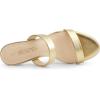 DREAM PAIRS Women’s Two Strap Open Toe Low Block Chunky Heels Sandals Dress Pumps Casual Summer Mules Shoes(Gold-pu)