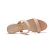 DREAM PAIRS Women’s Two Strap Open Toe Low Block Chunky Heels Sandals Dress Pumps Casual Summer Mules Shoes(Nude-nubuck)