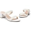 DREAM PAIRS Women’s Two Strap Open Toe Low Block Chunky Heels Sandals Dress Pumps Casual Summer Mules Shoes(White-pearl)