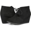 DREAM PAIRS Women’s Wedge Boots Casual Fashion Lace Up Low Heel Ankle Booties Shoes(Black)