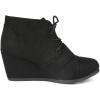 DREAM PAIRS Women’s Wedge Boots Casual Fashion Lace Up Low Heel Ankle Booties Shoes(Black)