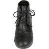 DREAM PAIRS Women’s Wedge Boots Casual Fashion Lace Up Low Heel Ankle Booties Shoes(Black/Pu)