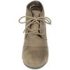 DREAM PAIRS Women’s Wedge Boots Casual Fashion Lace Up Low Heel Ankle Booties Shoes(Taupe)