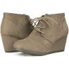 DREAM PAIRS Women’s Wedge Boots Casual Fashion Lace Up Low Heel Ankle Booties Shoes(Taupe)