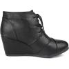DREAM PAIRS Women’s Wedge Boots Casual Fashion Lace Up Low Heel Ankle Booties Shoes(Tomson-black Pu)