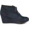 DREAM PAIRS Women’s Wedge Boots Casual Fashion Lace Up Low Heel Ankle Booties Shoes(Tomson-navy)