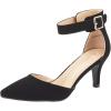 DREAM PAIRS Kitten Heel Low Heel for Women Closed Pointed Toe Pumps Wedding Party Sexy Dress Shoes Lowpointed(Black/Nubuck)