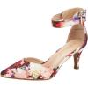 DREAM PAIRS Kitten Heel Low Heel for Women Closed Pointed Toe Pumps Wedding Party Sexy Dress Shoes Lowpointed(Floral)