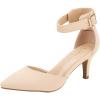 DREAM PAIRS Kitten Heel Low Heel for Women Closed Pointed Toe Pumps Wedding Party Sexy Dress Shoes Lowpointed(Nude/Nubuck)