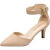 DREAM PAIRS Kitten Heel Low Heel for Women Closed Pointed Toe Pumps Wedding Party Sexy Dress Shoes Lowpointed(Nude/Suede)