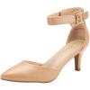 DREAM PAIRS Kitten Heel Low Heel for Women Closed Pointed Toe Pumps Wedding Party Sexy Dress Shoes Lowpointed(Taupe/Pu)