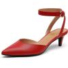 DREAM PAIRS Kitten Heels for Women Low Heel Dress Shoes Wedding Dress Closed Toe Pump Shoes(Fire/Red)