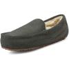 DREAM PAIRS Men’s House Slippers Moccasin Indoor Outdoor Fuzzy Furry Loafers Suede Leather Warm Comfortable Shoes(Grey)