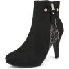 DREAM PAIRS Women’s Ankle Boots High Stiletto Heel Booties Fashion Zipper Short Boots(Black-1)