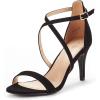 DREAM PAIRS Women’s Dolce Fashion Stilettos Open Toe Pump Heel Sandals(Black Nubuck)