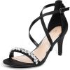 DREAM PAIRS Women’s Dolce Fashion Stilettos Open Toe Pump Heel Sandals(Black-rhinestone)