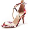 DREAM PAIRS Women’s Dolce Fashion Stilettos Open Toe Pump Heel Sandals(Floral)