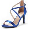 DREAM PAIRS Women’s Dolce Fashion Stilettos Open Toe Pump Heel Sandals(Royal Blue Satin)