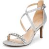 DREAM PAIRS Women’s Dolce Fashion Stilettos Open Toe Pump Heel Sandals(Silver-rhinestone)