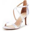 DREAM PAIRS Women’s Dolce Fashion Stilettos Open Toe Pump Heel Sandals(White Pu)