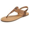 DREAM PAIRS Women’s Elastic Strappy String Thong Ankle Strap Summer Gladiator Sandals(Leopard)