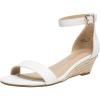 DREAM PAIRS Women’s Ingrid Ankle Strap Low Wedge Sandal(Espadrilles/White/Pu)