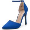 DREAM PAIRS Women’s Oppointed-Lacey Pointed Toe Ankle Strap High Heel Stiletto Pumps Wedding Dress Shoes(Royal/Blue)