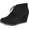 DREAM PAIRS Women’s Wedge Boots Casual Fashion Lace Up Low Heel Ankle Booties Shoes(Tomson-black)