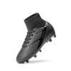 DREAM PAIRS Boys Girls Soccer Cleats Youth Firm Groud Outdoor Sport Athletic High Top Football Shoes for Little/Big Kid(Black Monochrome)