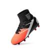 DREAM PAIRS Boys Girls Soccer Cleats Youth Firm Groud Outdoor Sport Athletic High Top Football Shoes for Little/Big Kid(Black/Grey/Orange)