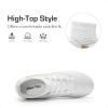DREAM PAIRS Boys Girls Soccer Cleats Youth Firm Groud Outdoor Sport Athletic High Top Football Shoes for Little/Big Kid(White)