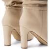 DREAM PAIRS Slouch Boots for Women Mid Calf, Women’s Fashion Almond Toe High Heel Fall Winter Dressy Boots(Sandy Beige-suede)