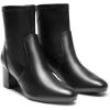 DREAM PAIRS Women’s Fitted Stretch Ankle Boots Fashion Low Chunky Heel Almond Toe Fall Heeled Booties Shoes(Black-pu)