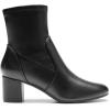 DREAM PAIRS Women’s Fitted Stretch Ankle Boots Fashion Low Chunky Heel Almond Toe Fall Heeled Booties Shoes(Black-pu)