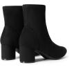DREAM PAIRS Women’s Fitted Stretch Ankle Boots Fashion Low Chunky Heel Almond Toe Fall Heeled Booties Shoes(Black-suede)