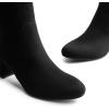 DREAM PAIRS Women’s Fitted Stretch Ankle Boots Fashion Low Chunky Heel Almond Toe Fall Heeled Booties Shoes(Black-suede)
